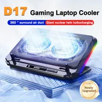 D17 5 Angle Adjustable Notebook Gaming Stand Cooler with RGB Colorful Light Heat Dissipation Bracket 15-21'' Laptop Cooling Pad