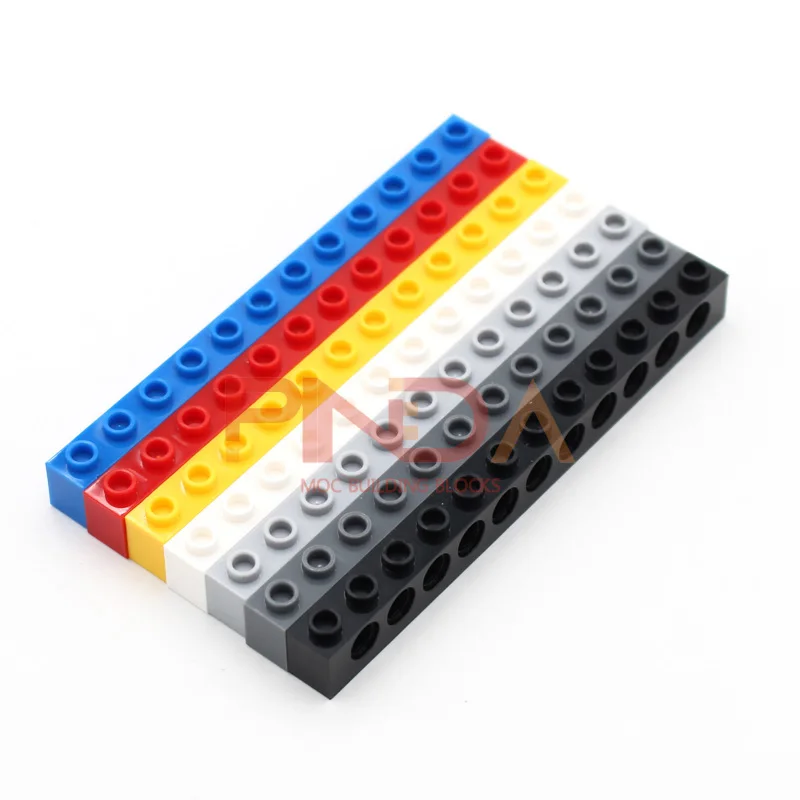 10 stuks Moc 3895 technisch, baksteen 1 x 12 stippen met gaten compatibel met stippen met gaten compatibel
