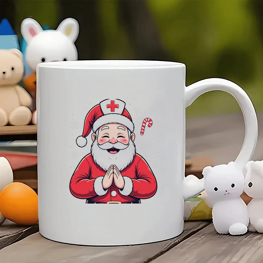 

11oz Santa Claus cartoon mug + cartoon Santa Claus cup Christmas gift children's cup family office coffee mug set