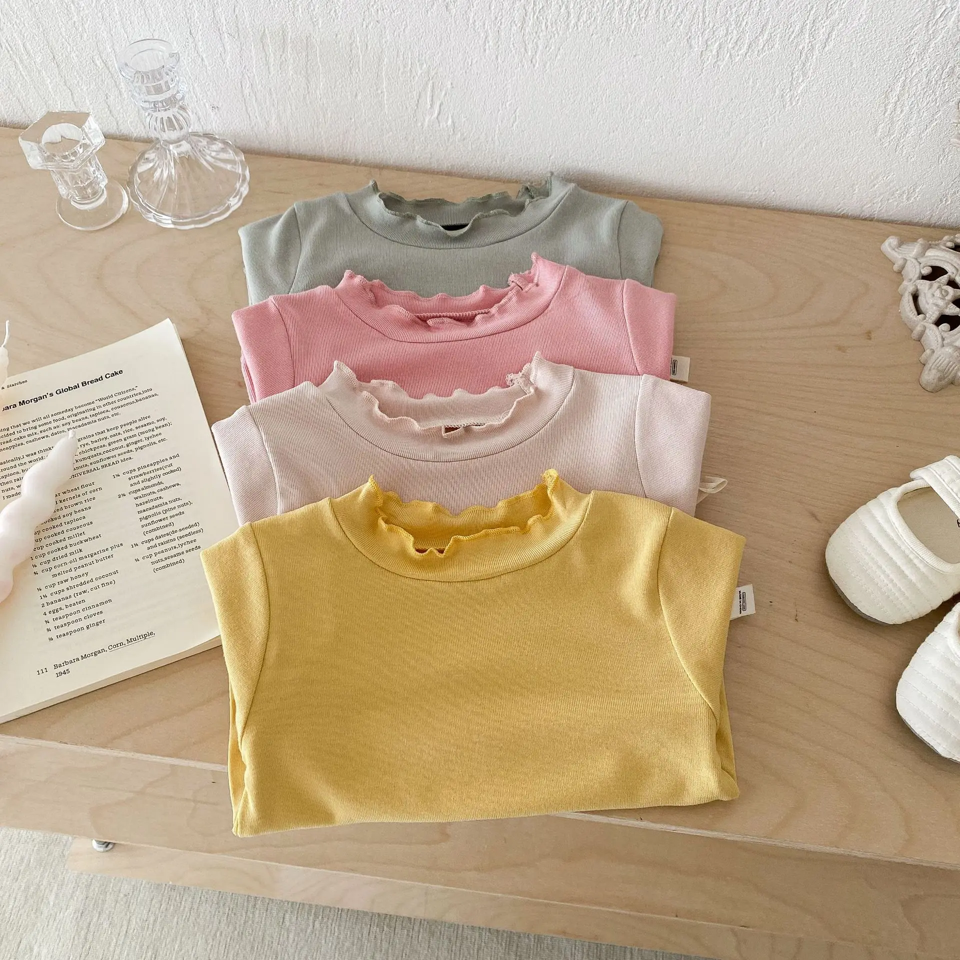 

baby solid color bottoming shirt 0-5 years old autumn children's clothing girls simple long-sleeved t shirt