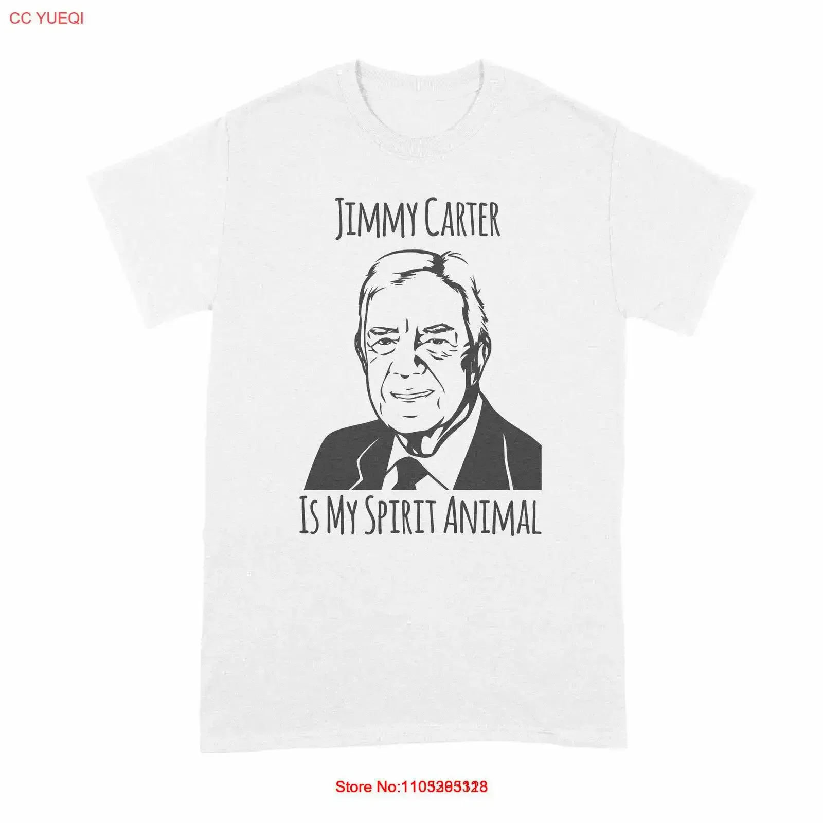 Camiseta Jimmy Carter Is My Spirit Animal vintage lavada estilo streetwear para hombre, top informal transpirable a la moda para uso diario