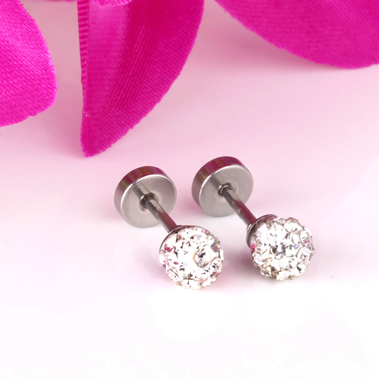 ASONSTEEL Stainless Steel Cubic Zirconai Stud Earrings 4/6mm Gold Silver Color Delicate Bling CZ Piercing Earrings Y2K Jewelry