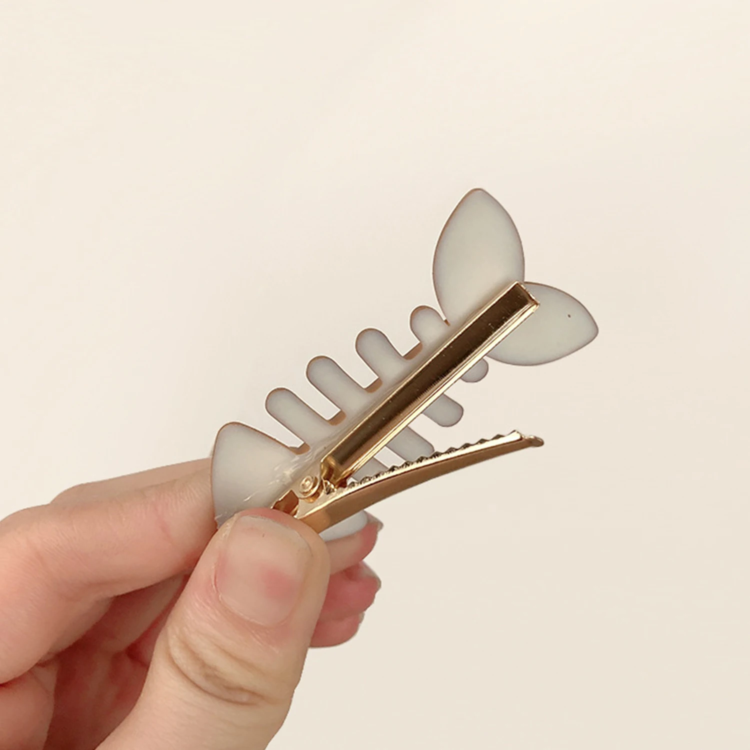 Mini Resina Sólida Fishbone Hairclips para Mulheres e Meninas, Franjas de Metal, Grampos Criativos, Sem Danos, Acessórios para Cabelo, 5 Cores, Bonitos