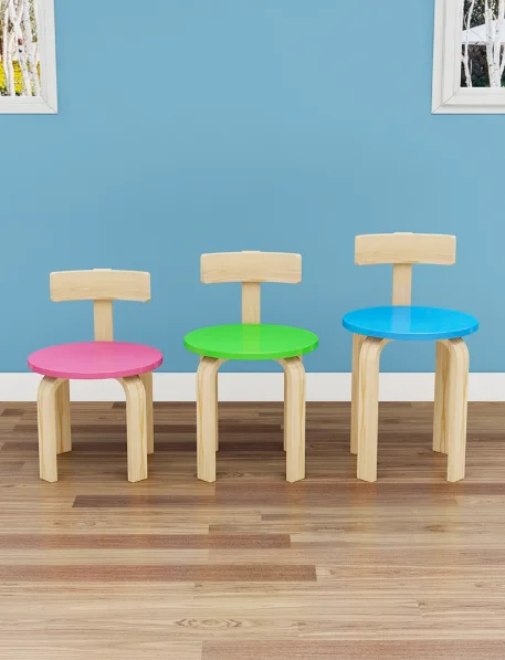 30cm high Solid wood kindergarten children's chair, back chair, painting gallery, art gallery, tutoring and training class chair