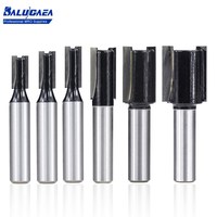 8mm Shank Double Flute Straight Router Bit 20mm Cutting Length Flush Trim Milling Cutter For Woodworking Tools