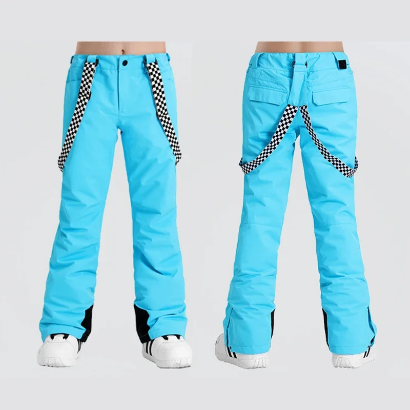 Snowpants do esporte exterior da montanha para mulheres, babadores do snowboard, calças impermeáveis, calças do esqui, windproof, roupa fêmea morna, inverno