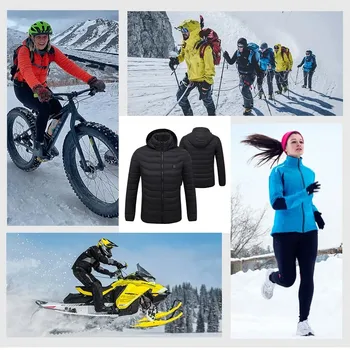 21 Areas Heated Jacket Men Warm Vest USB Self Heating Jacket Women Heated Coat Ski Camping Hiking Winter Cotton Clothes Washed 4