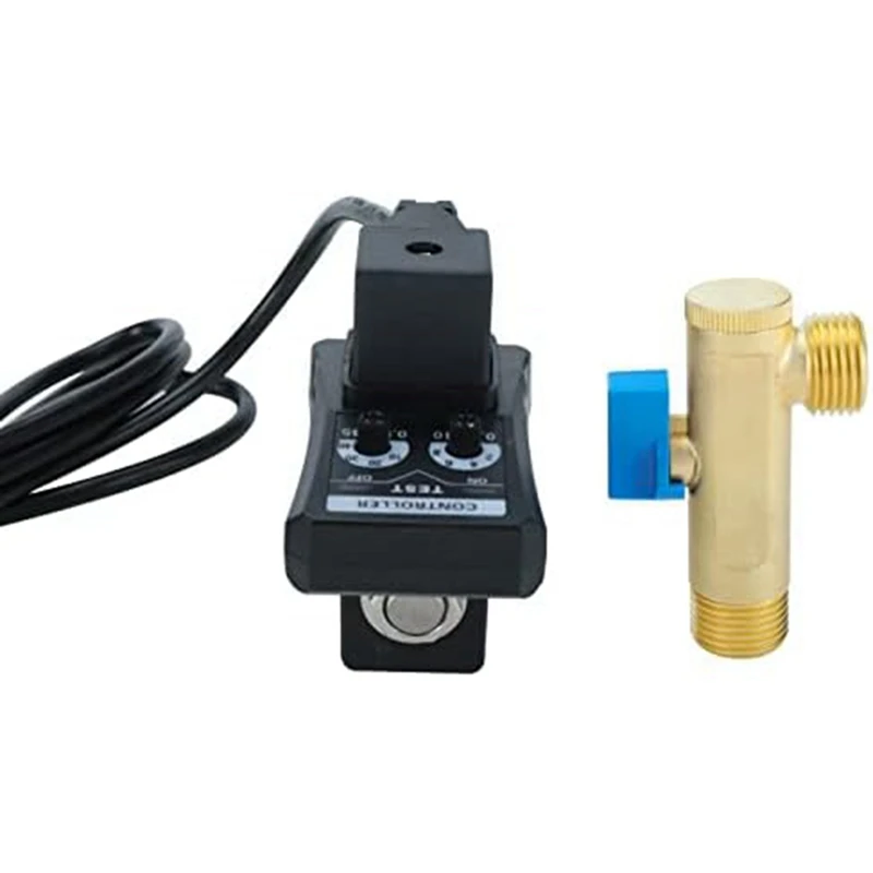 1/2Inch AC 110V Automatic Condensate Drain Valve, Electronic 2-Way Air Compressor Water Tank Drain Valve, US Plug Durable