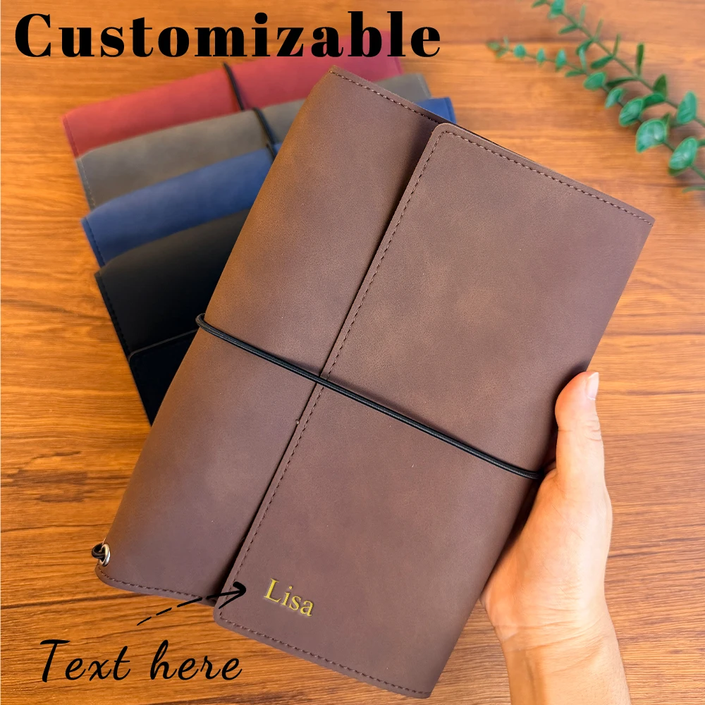 Customized Name Retro Travel Notebook Cover (without Inner Pages) - PU Imitation Leather Material Notebook Protection Case