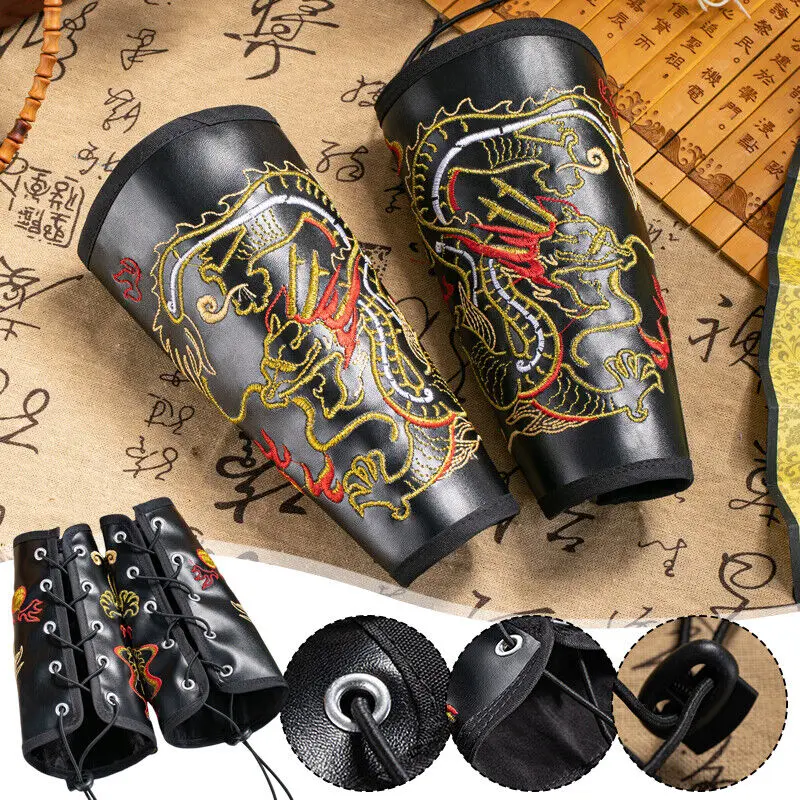 Chinese Hanfu Wrist Guard Men Wristband Kungfu Bundle Sleeve Guard Cosplay Hanfu Barcer Armour Wristband Belt For Men Women