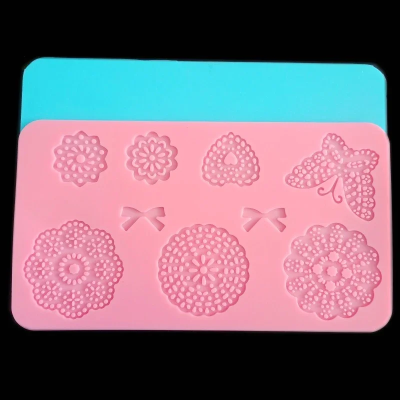 Aomily Lace Flower Butterfly Wedding Cake Silicone Beautiful Flower Lace Fondant Mold Mousse Sugar Craft Icing Mat Pastry Tools