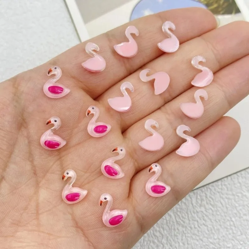 20 قطع الكرتون سوان DIY مجوهرات من مادة الراتنج والمنمنمات مسمار الفن الفنون الحرف 3D المجوهرات الزخرفية