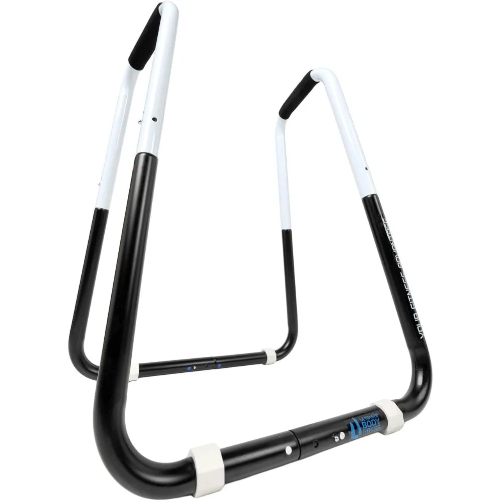 

Adjustable Width Folding Dip Bar Station with Angled Handles Stable Leveling Fitness Stand