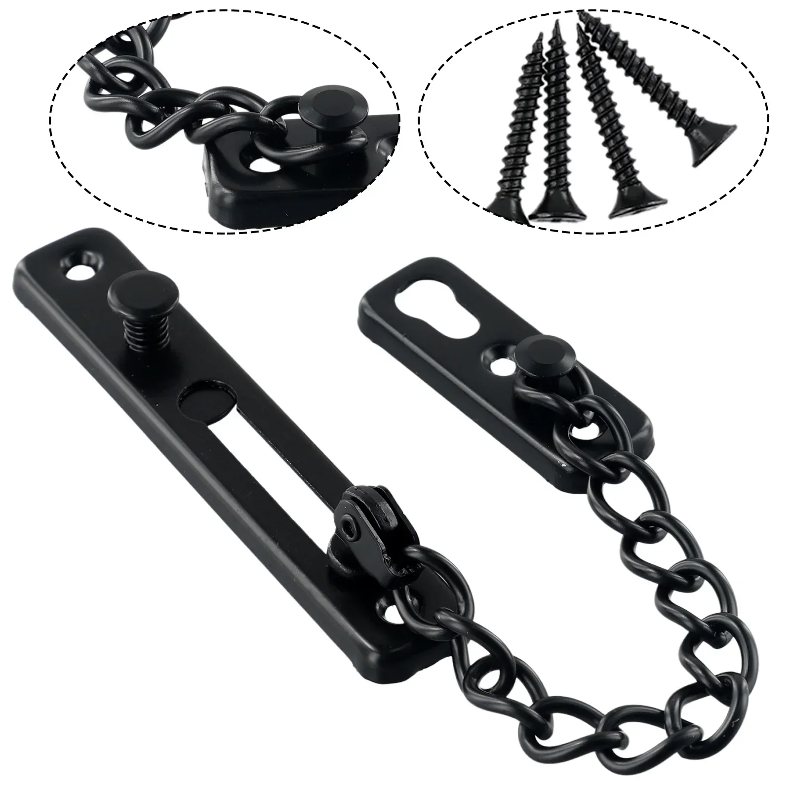 1 pz porta catena di chiusura bullone limitatore di sicurezza guardia serrature scorrevole cattura forte catena porta di sicurezza in acciaio inox viti incluse