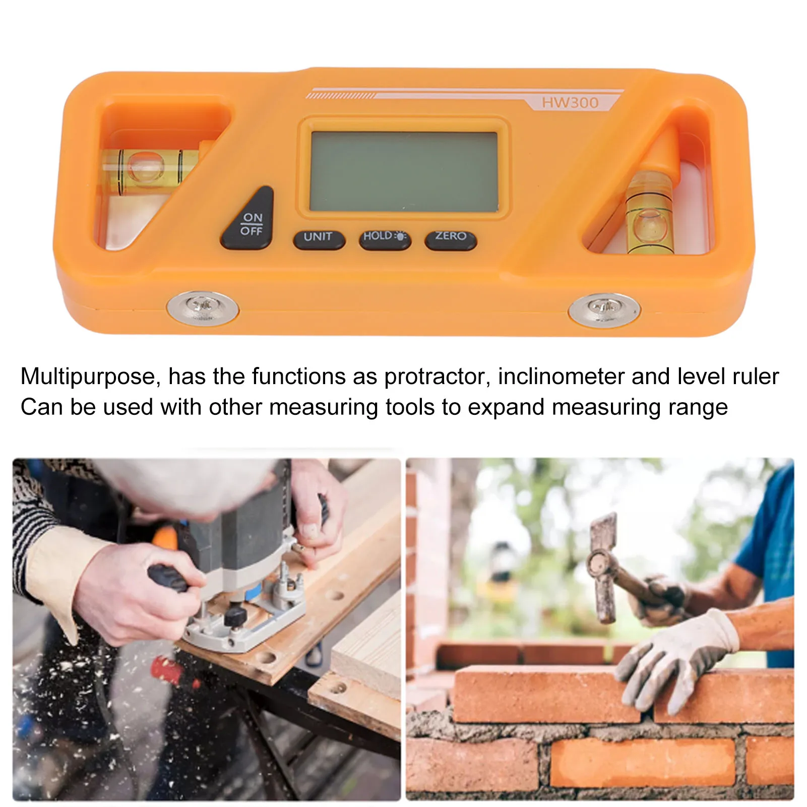 Digital Inclinometer Digital Inclinometer Plastic ABS Magnetic Base Level Angle Measuring Gauge for Timber Processing Car Repair