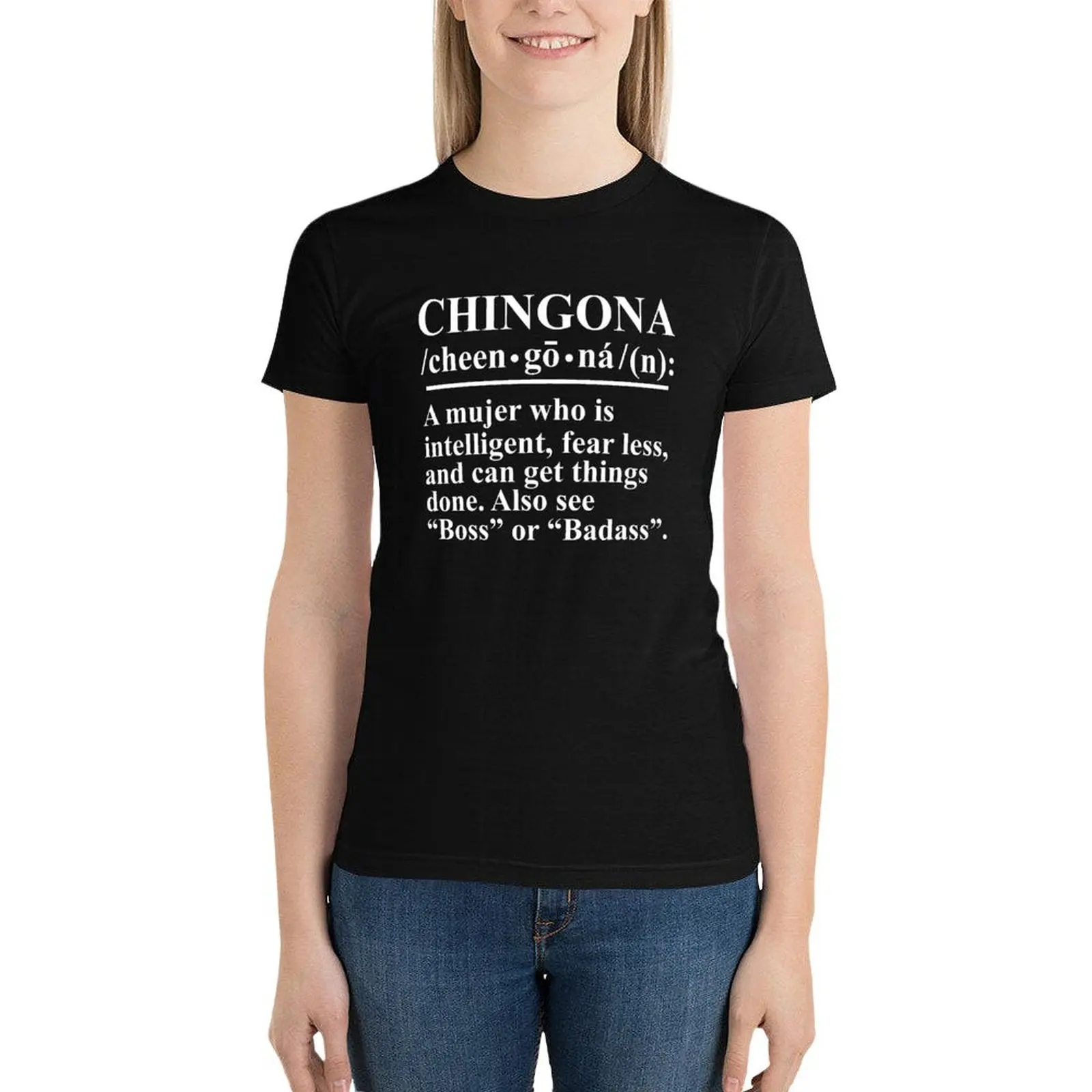 Chingona definition T-Shirt shirts graphic tees oversized summer clothes tees tops Women