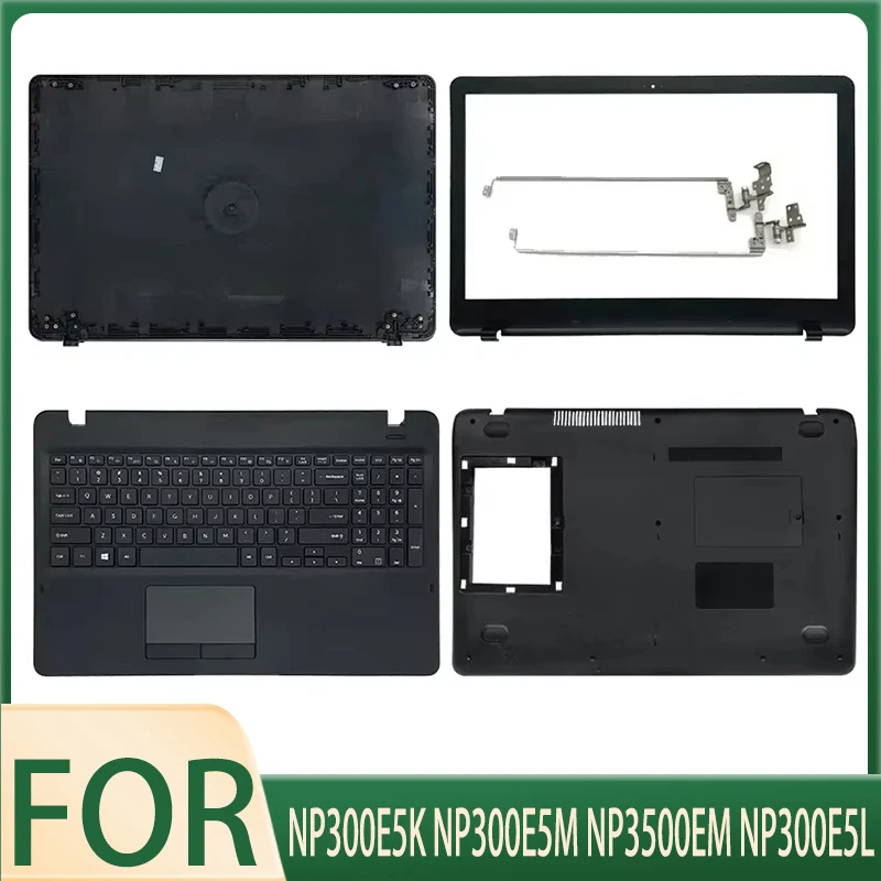 Original NEW LCD Back Cover/Front Bezel/Hinges for NP300E5K NP300E5M NP3500EM NP300E5L Laptop Top Cover Black