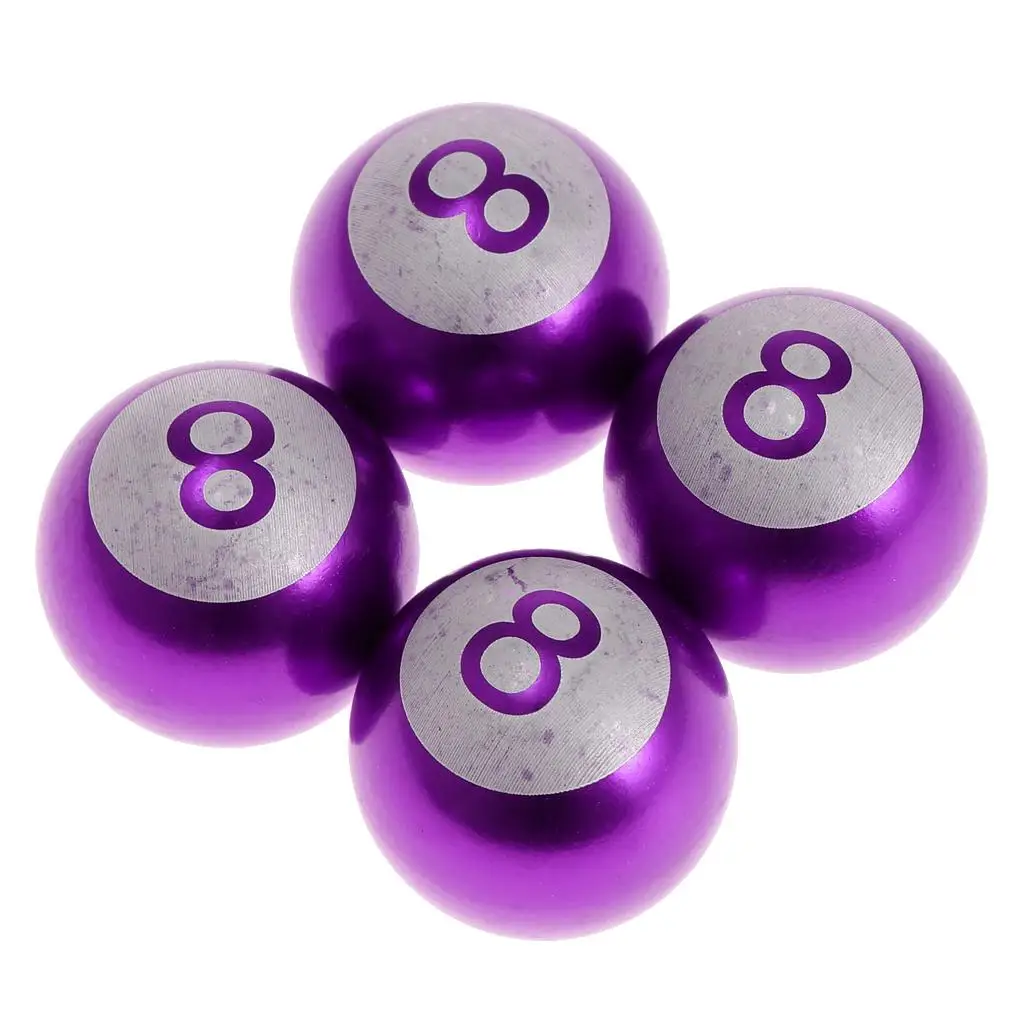 4 Stück Auto Rad Reifen Luftschäfte Kappe Staubschutz 8 Ball Lila