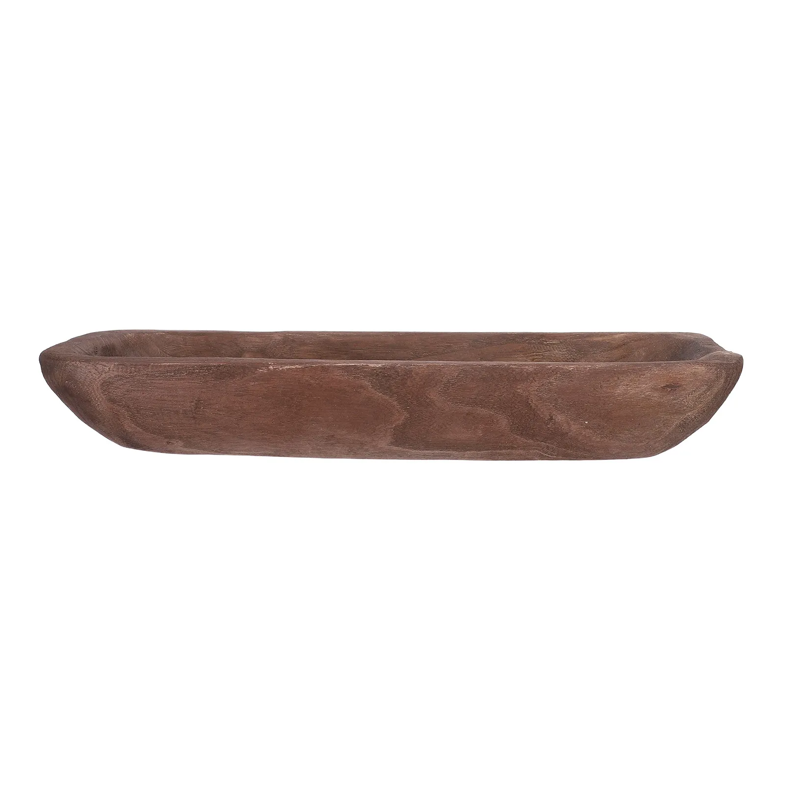 

One of A Kind Wooden Tray Rustic Charm Distressed Finish Decorative Wood Bowl Fruit Snack Serving Tray Natural Texture Table