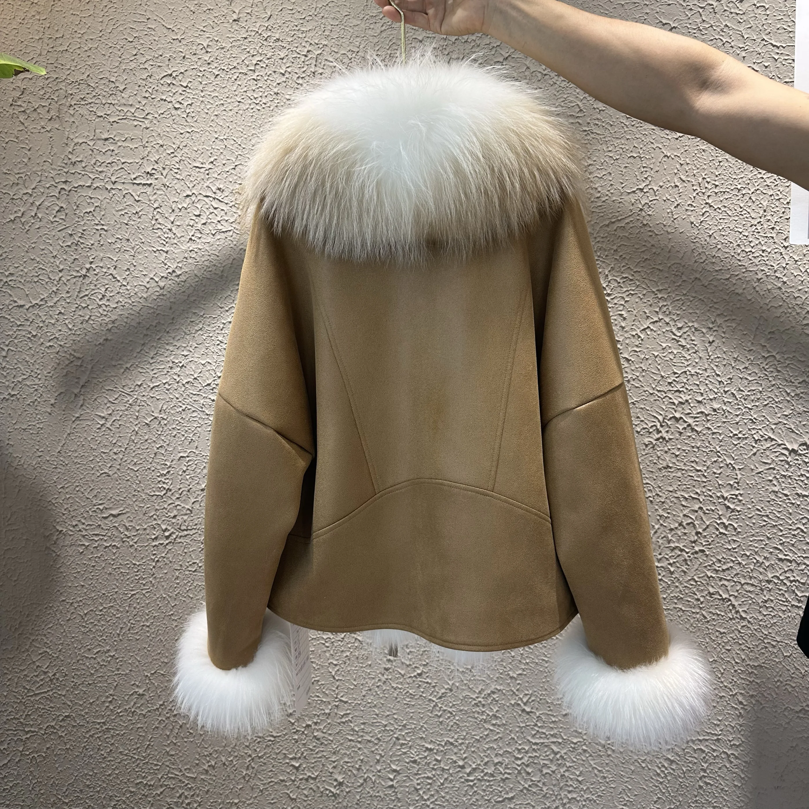 2024 New Fashion Winter Natural Fox Fur Collar Jackets Parkas Women Luxury Mid Length Streetwear