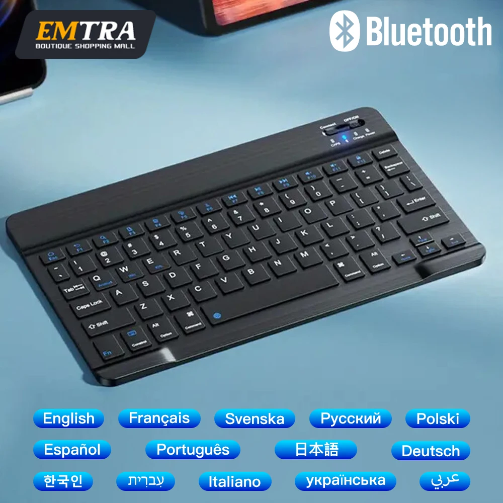 

Беспроводная Bluetooth-клавиатура для Android Windows IOS, планшета для iPad Pro Air Mini, испанская, корейская, Португалия, польская, русская клавиатура