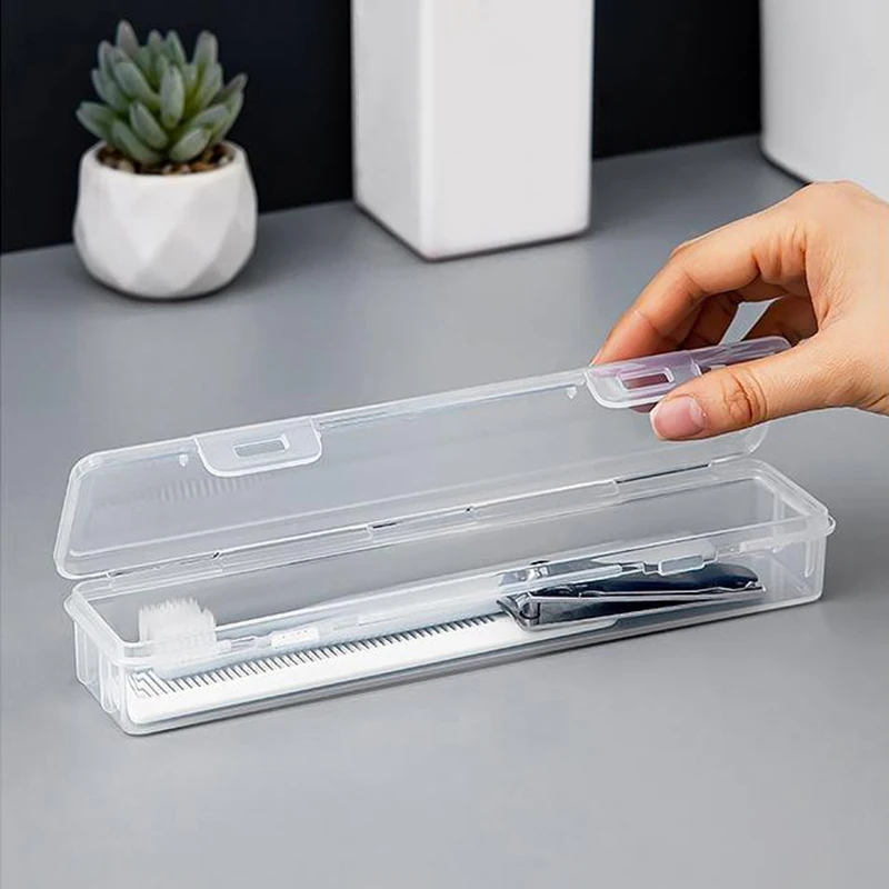 1PCS Tragbare Zahnbürste Box Kunststoff Reise Zahnbürste Fall Transparent Zahnbürste Halter Organizer Reise Praktisches Zubehör