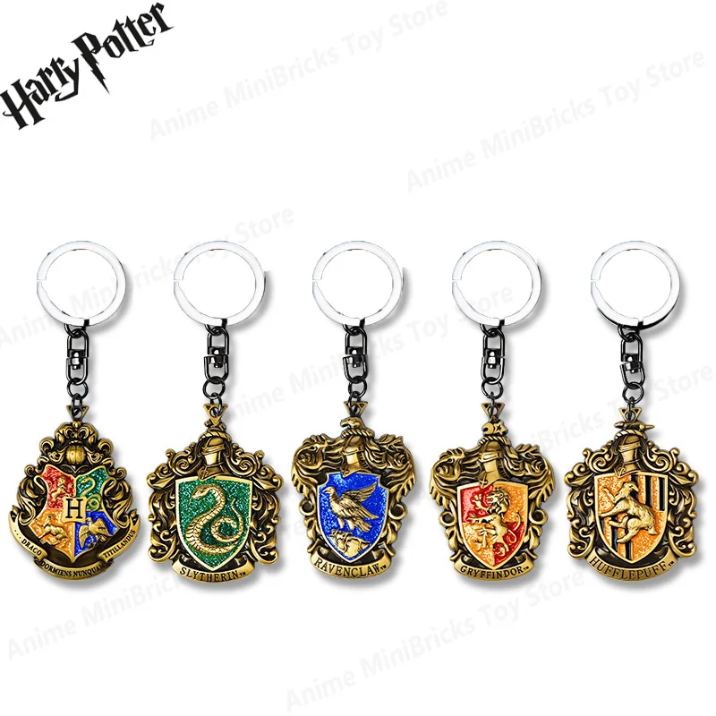 Harries Potters Keychain Anime Figure Magic Academy Crest Hermione Alloy Pendant Accessory Kawaii Bag Pendant Halloween Gift