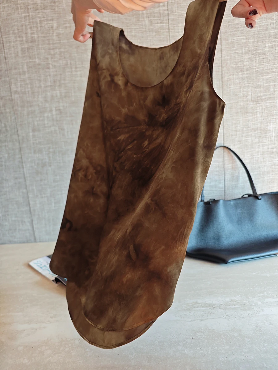 

Handmade Tie Dye Silk Top Svel Inner Wear Vest Ele Quali Straight Cut Commute Simple Sle Silk 00%