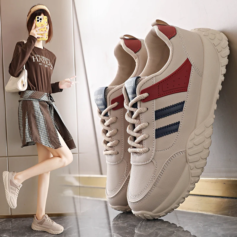 

Women's 4.5CM Platform Sneakers for Women Comfortable Walking Shoes Non Slip Rubber Sole Casual Fashion Breathable Footwear