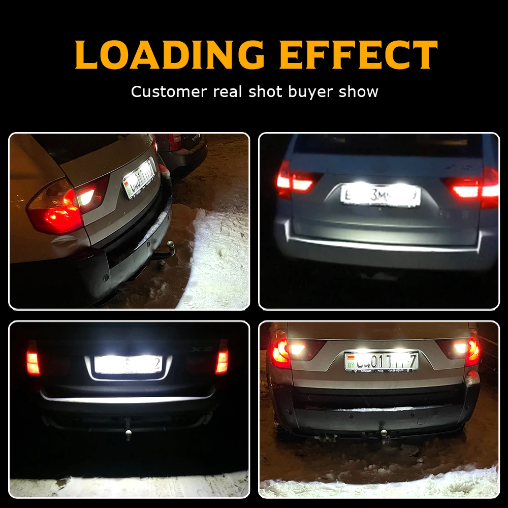 

For BMW 2004-2009 E83 X3 and 2001-2006 E53 X5 Error Free White LED Number License Plate Light Lamps Led Number Plate Lamps 2pcs