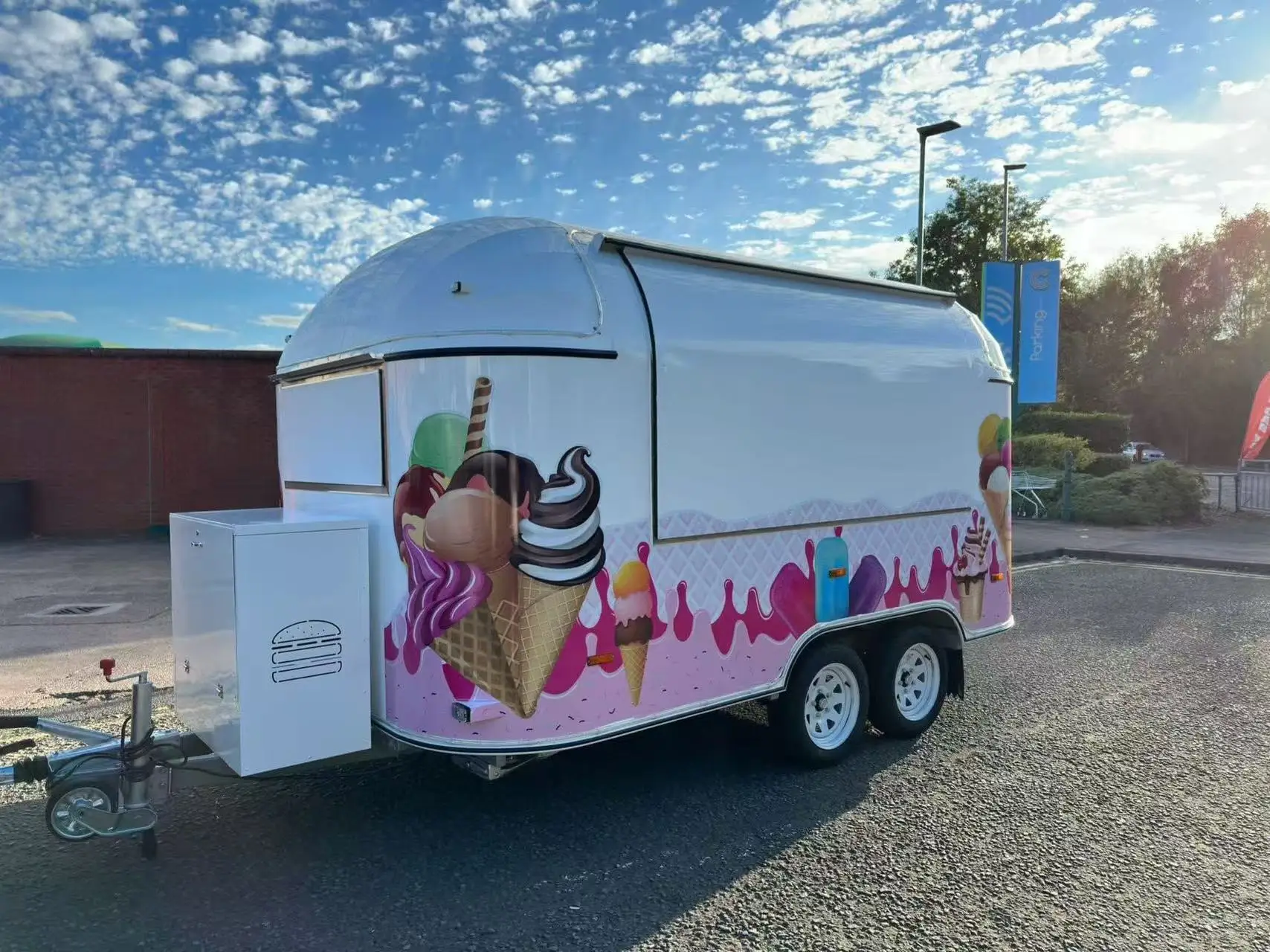 Honlu 2026 High Quality Hot Dog Cart Concession Coffee Trailer bar Mobile Food Truck Full Fast Food Retail