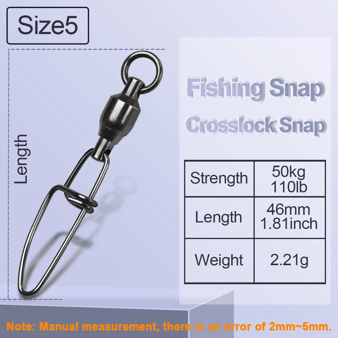 FishTrip Fish trip Cross lock Snap Kugellager schwenkt Edelstahl schwarz Nickel 20 ~ 100er Pack Inter lock Snap Fishing Connector 10