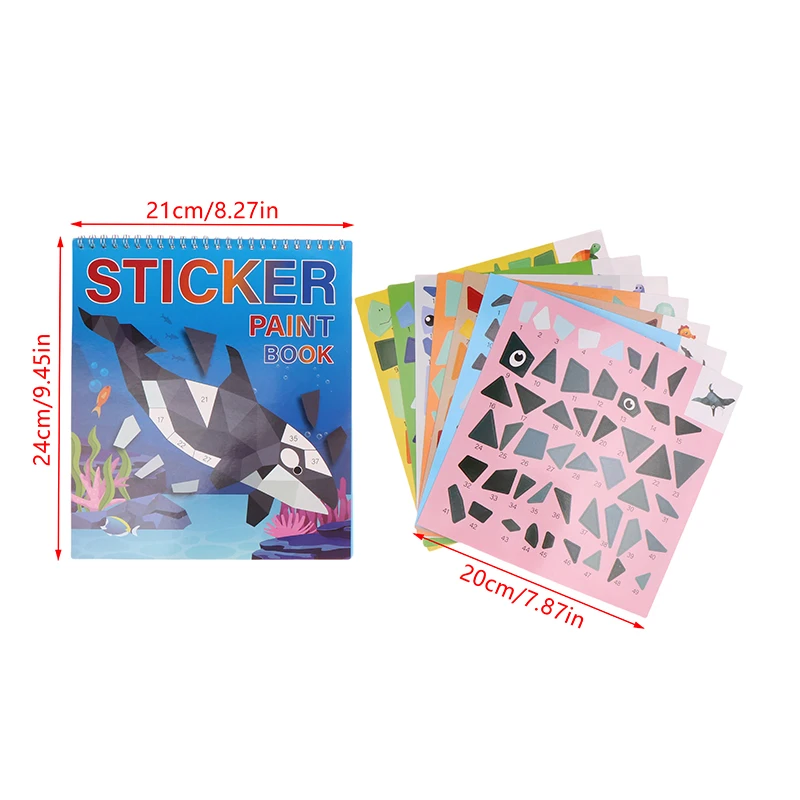 1Kit Sticker Book Crafts For Kids Sticker By Number For Brain Games Gifts Travel Toy