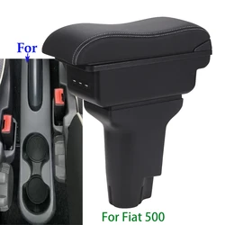 For Fiat 500 Armrest Box For Fiat 500 Car Armrest 2012-2025 Auto Storage Box Dedicated Retrofit parts Interior Car Accessories