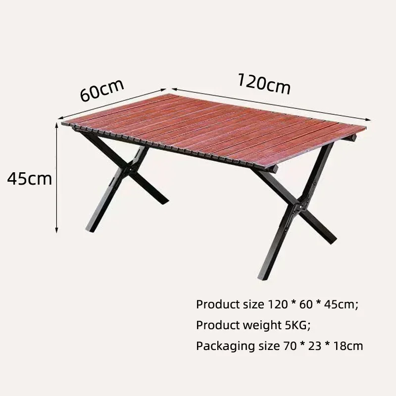 Outdoor Portable Garden Table Foldable Camping Egg Roll Table Picnic Table
