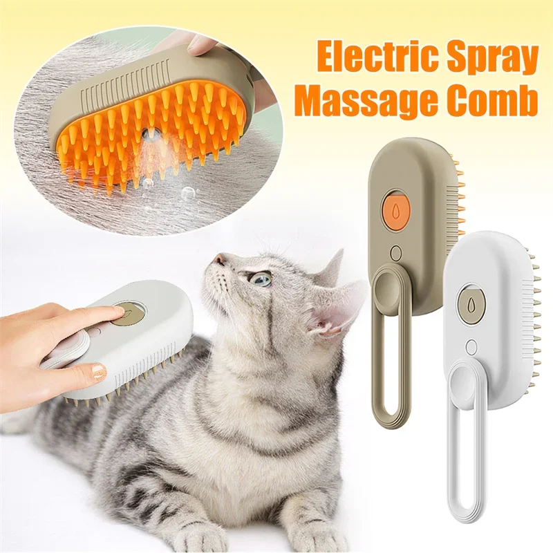 

Cat Steam Brush Steamy Dog Brush 3 In 1 Electric Spray Cat Hair Brushes For Massage Pet Grooming Comb Hair Removal Combs Pet Pro