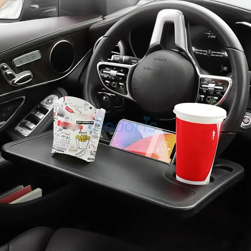 Pretable Car Laptop Drink Desk For Toyota Hilux Vigo Revo Fortuner Innova Yaris Corolla Steering Wheel Food Board Dining Tray