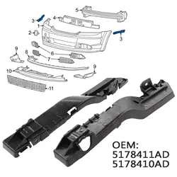 2Pcs Left & Right Front Bumper Support Bracket 5178410AD 178411AD for Dodge Journey 2009 2010 2011 2012 2013 2014 2015 2016 2017