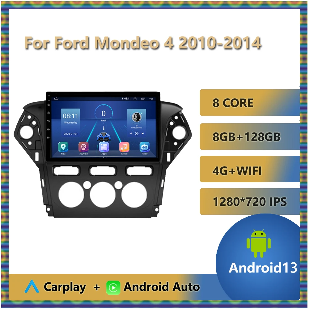 

10.1" IPS Touchscreen Car Radio For Ford Mondeo 4 2010 - 2014 Multimedia Video Player GPS Navigation 4GB+64GB Android Auto WIFI
