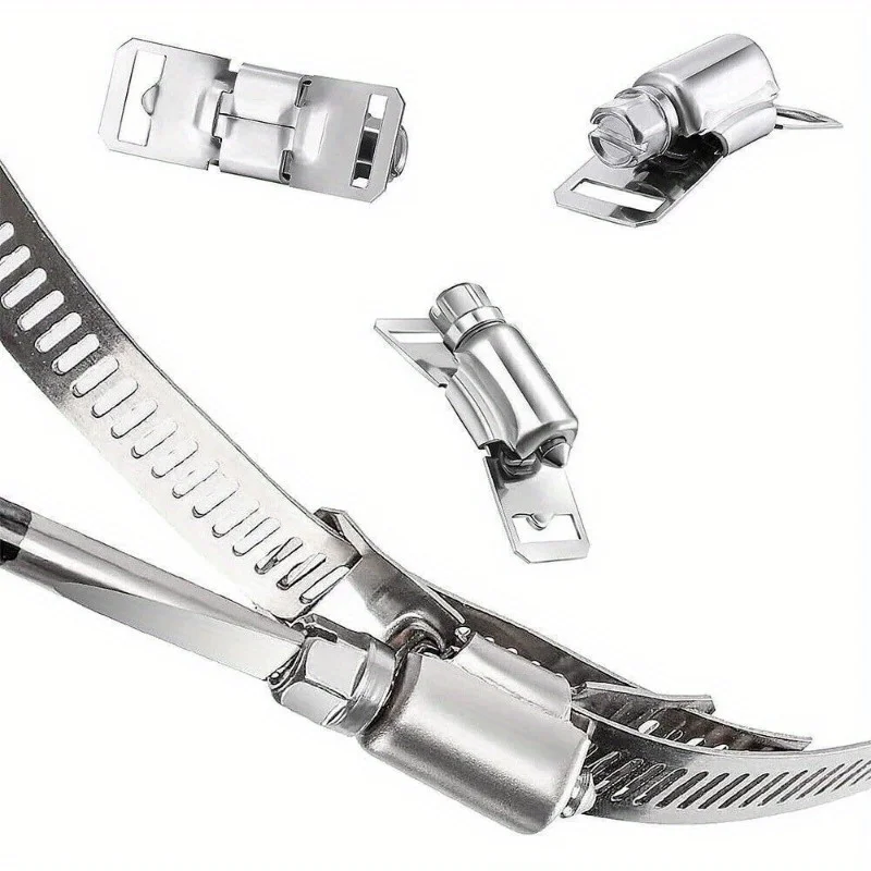 304 Stainless Steel Hose Clamp Strap DIY Screw Band With Fasteners Worm Gear Clip Adjustable Pipe Ducting Hose Clamp
