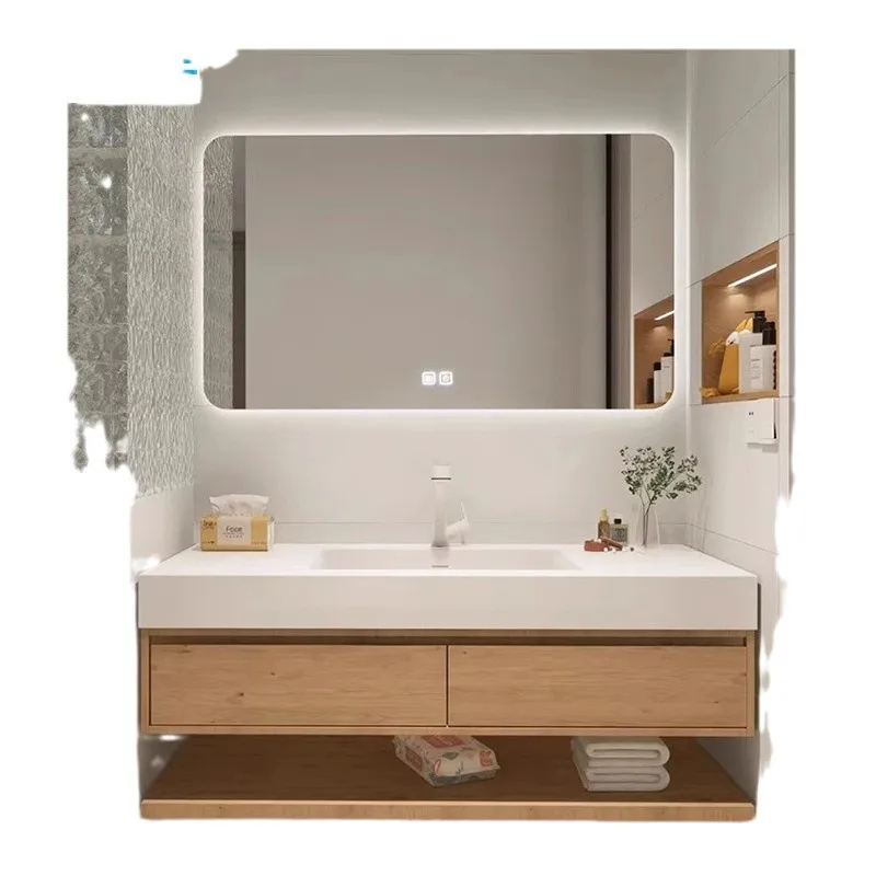 

Log wind integrated basin oak pure acrylic bathroom cabinet combination washbasin washstand