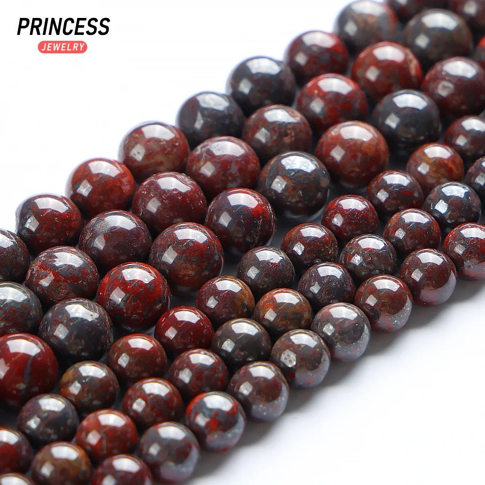 A+ Natural Red Breciated Jasper Stone Beads For Jewelry Making Charm Bracelet Necklace DIY Accessori Wholesale 6 8 10mm