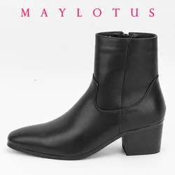 New Chelsea Boots Men Shoes PU Black Fashion Versatile Business Casual British Style Street Party Wear Classic Ankle Boots