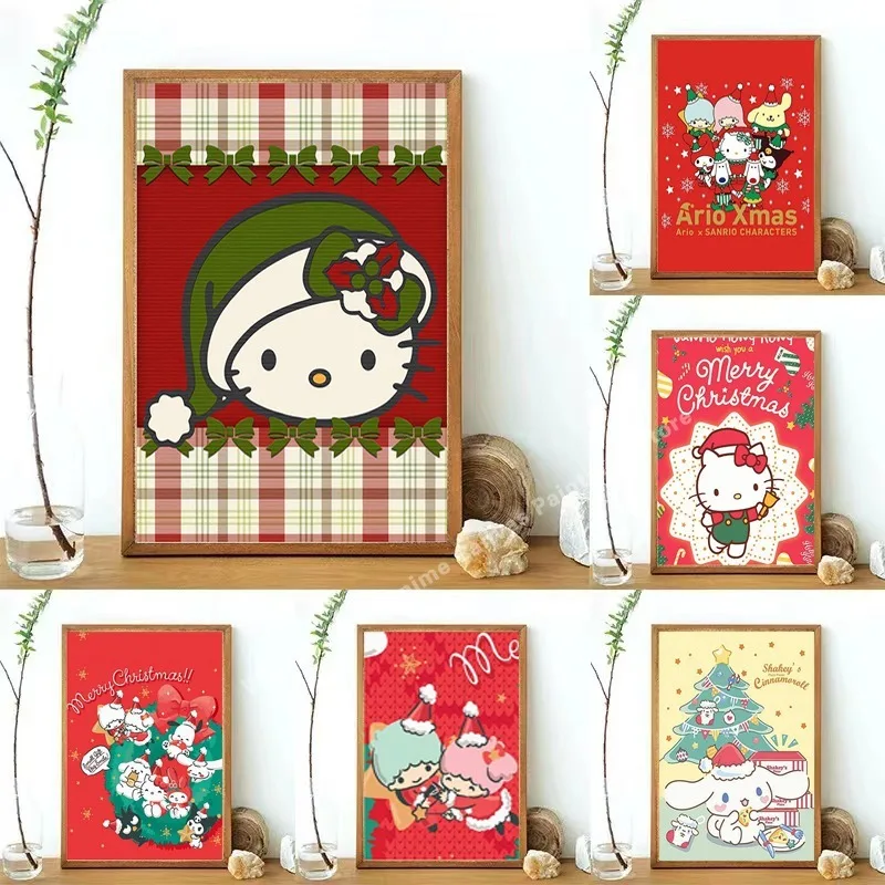 

Постер Sanrio Kuromi Melody Мультфильм Аниме Холст Картина маслом печать детская комната настенное Искусство Декор день рождения милые подарки