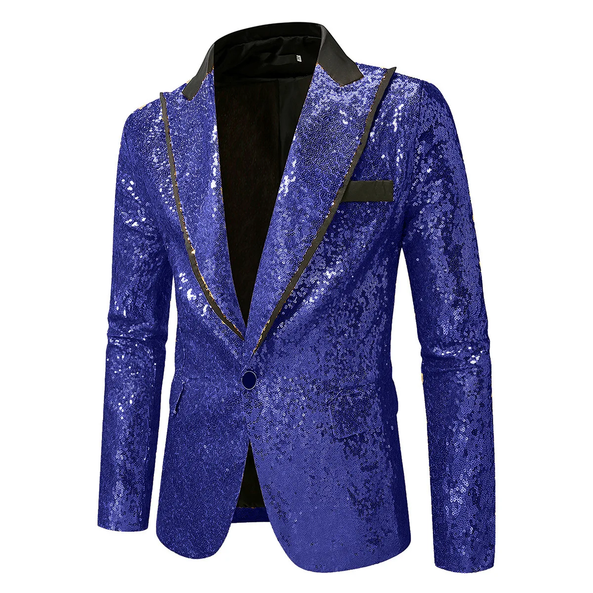 

Color Matching Men's Sequined Disco Suit Party Stage Host Suit Jacket for Banquet Performance Dress Suit Blaser Masculino