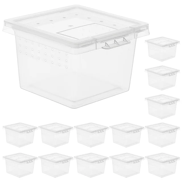 20 szt Terrarium dla gadów Pojemnik do karmienia zwierząt Gecko Tank Przezroczysta plastikowa klatka dla pająka Jaszczurka Owad Pojemnik do hodowli Przenośny