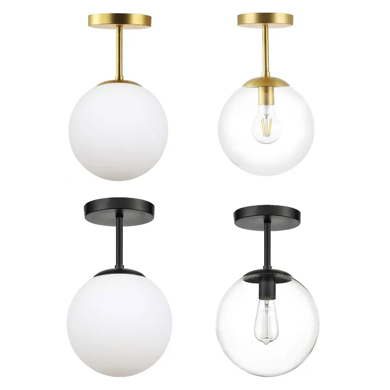 

Postmodern Glass Ceiling Lamp Creative Simple Aisle Bedside Personalized Living Room Mirror Front Wrought Iron Lamp