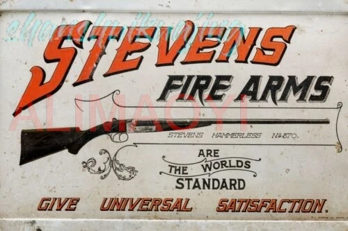 Tin Sign 8 x12 Stevens Fire Arms Rifle Vintage Reto Advertising Signs Made in US sign