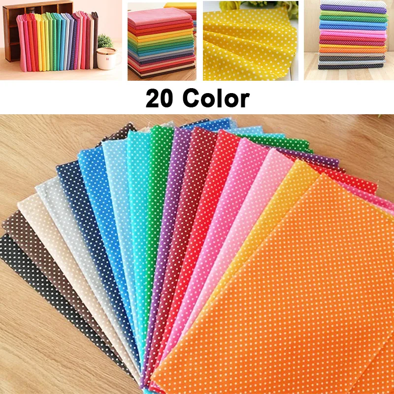 20Color Printing Colorful Dots Sewing Fabric DIY Quilting Clothes Patchwork Sewing Dolls Bag Needlework Cloth Crafts