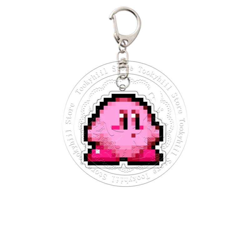 Kirbys Keychain Pixel Exquisite Student Pendant Key Ring Accessories Bag Decorate Creativity Game Pattern Girl Festival Gift
